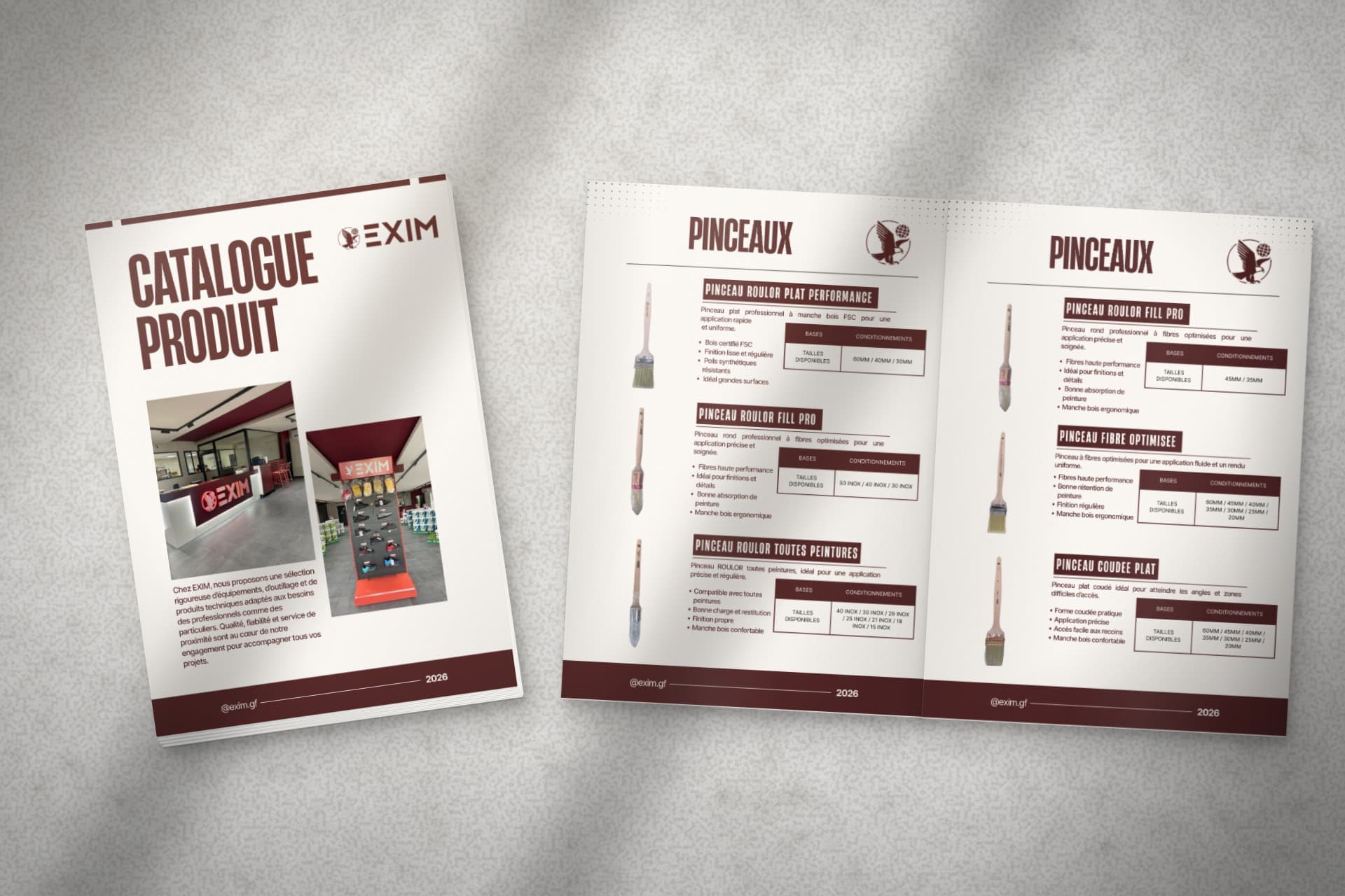 Catalogue produits pour EXIM