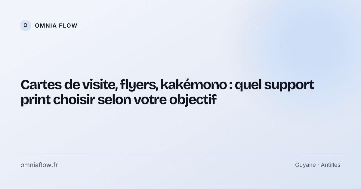 Couverture de l’article : Cartes de visite, flyers, kakémono : quel support print choisir selon votre objectif