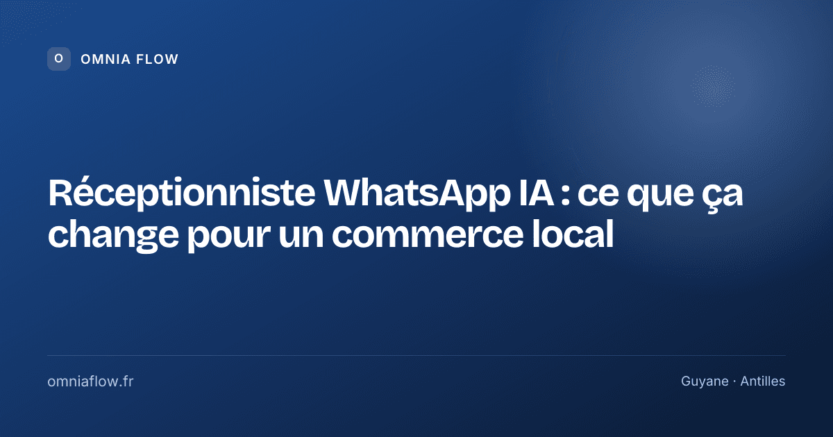 Couverture de l’article : Réceptionniste WhatsApp IA : ce que ça change pour un commerce local
