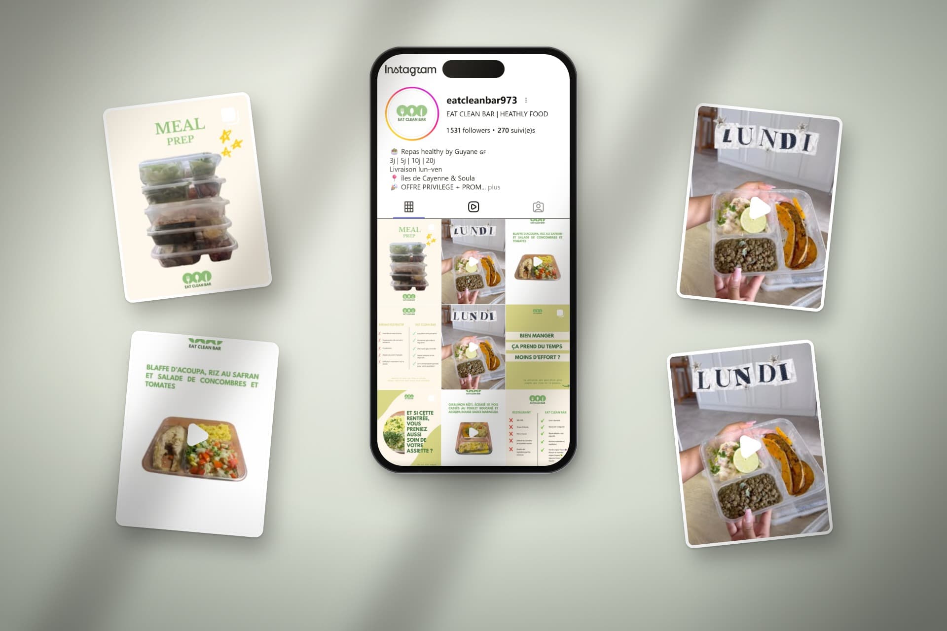 Gestion des réseaux sociaux pour Eat Clean Bar