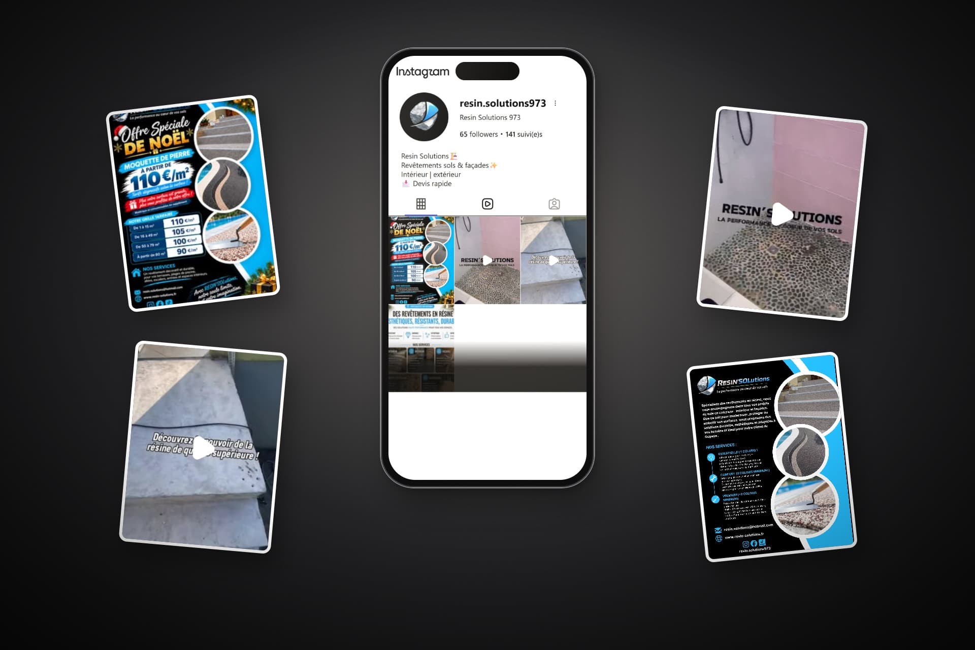 Création des réseaux sociaux pour Resin Solutions