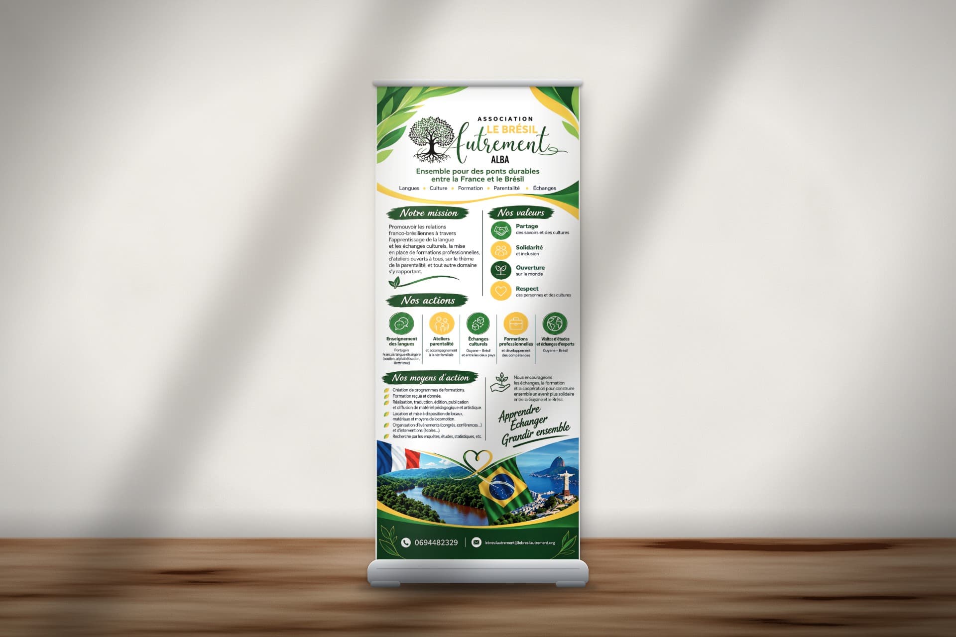 Roll-up 85 x 200 cm pour Le Brésil Autrement