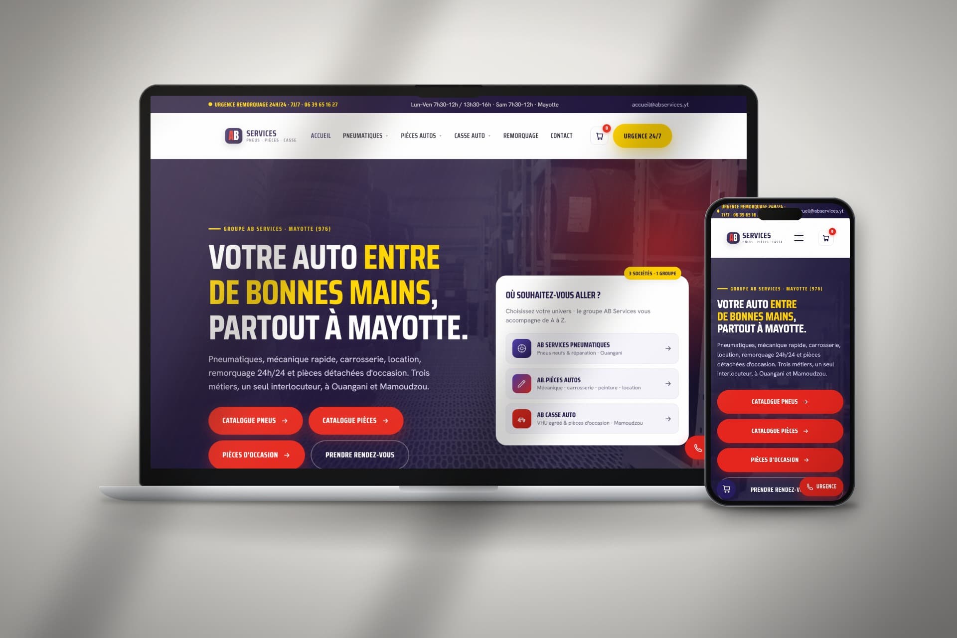 Site vitrine pour AB Services