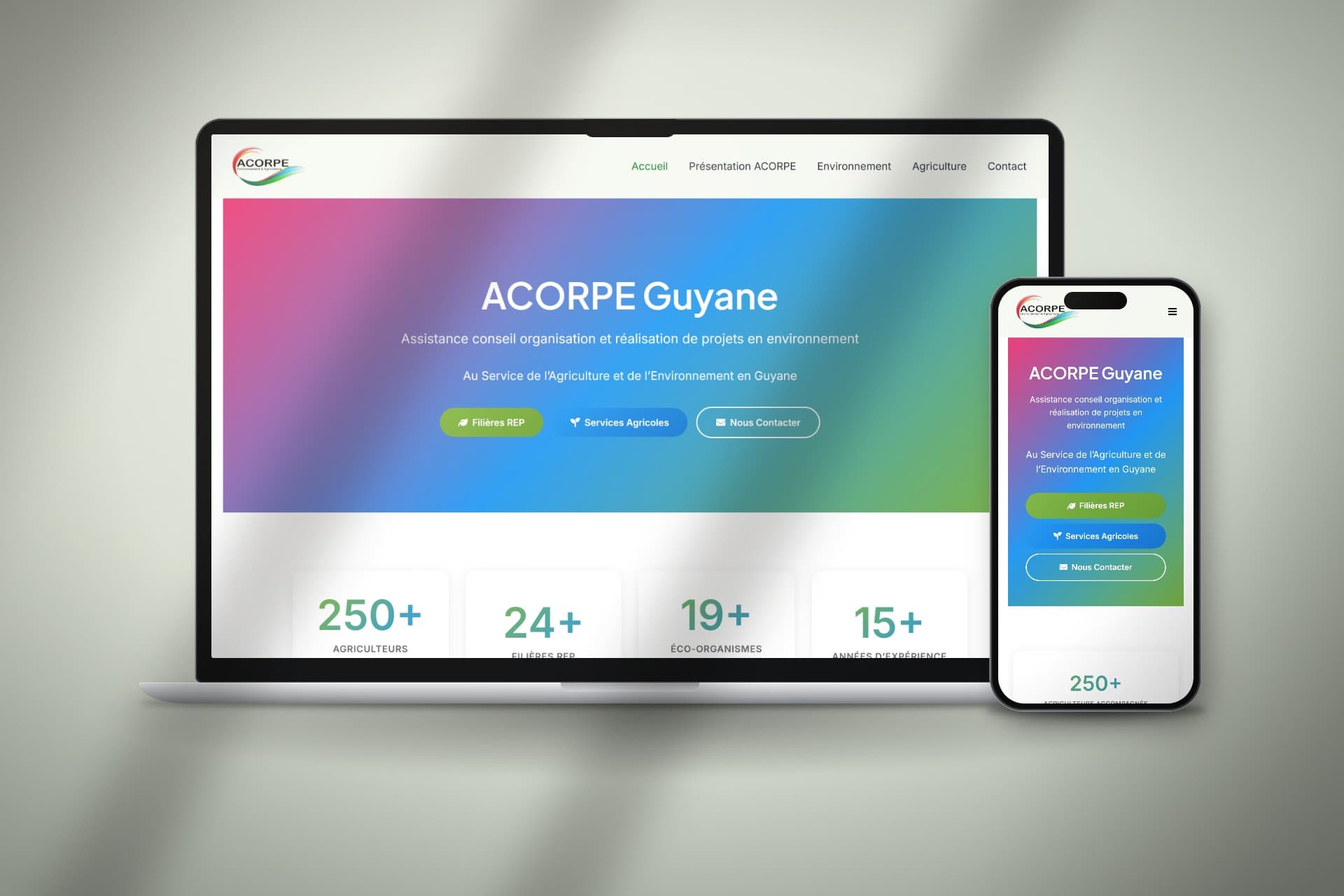 Site vitrine pour ACORPE Guyane