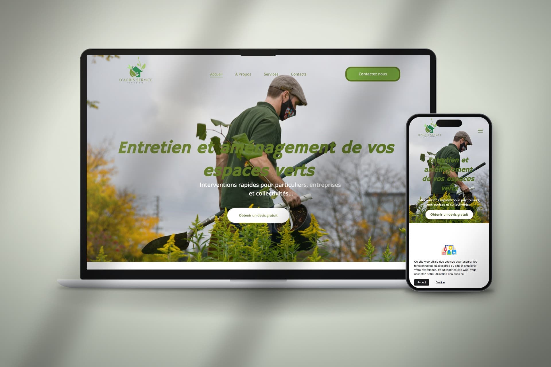 Site vitrine pour D'Agris Service